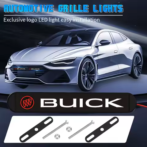 Car light LED decorative lights front cover grille badge decoration For Buick Enclave Regal Lacrosse