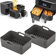 Silicone Air Fryer Liner for Ninja Dual, Air Fryer Accessories for AF300UK AF400UK, Reusable Silicon