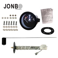 JONBO 2" 52mm 12V  Fuel Level Gauge Car Vehicle Meter With Fuel Float Sensor White LED Light Black S
