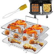 Air Fryer Rack Compatible with Ninja DZ201 DZ401 PowerXL Air Fryer 2-Basket Electric Fryer, Double B