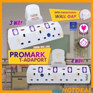 (SIRIM) PROMARK T-ADAPORT Heavy duty extension plug Soket plug with Extension plug sirim Socket plug
