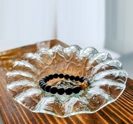 復古海棠花玻璃盤 文創玻璃 窯燒玻璃 壓花玻璃 海棠花 老屋 禮品