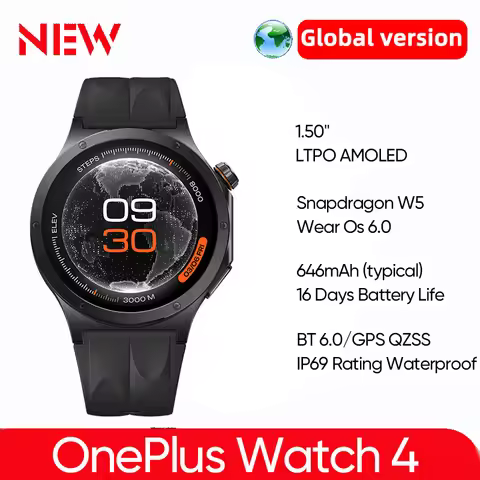 Global Version Oneplus Watch 4 NFC 46mm 1.5 inches LTPO AMOLED Screen Snapdragon W5 Health Tracking 