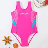HOT★บอดี้สูทสำหรับวัยรุ่น7-14ปีชุดว่ายน้ำเล่นกีฬาชายหาดสำหรับเด็กผู้หญิงชุดว่ายน้ำวันพีชแข่งรถมีตัวอักษร