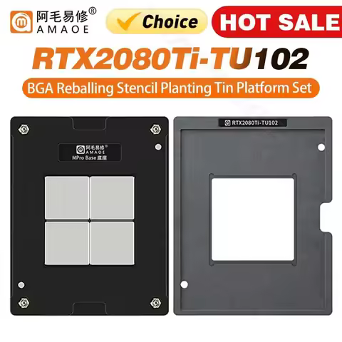 Amaoe BGA GPU Reballing Stencil Platform Sets for RTX2080 RTX2080TI RTX2080TI-TU102 Positioning Plat