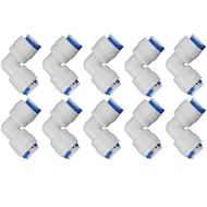 10x 1/4" Push In Elbow Connector - Quick Connect RO Water Filter Tube Fittings