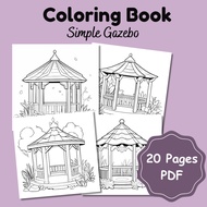 (PDF) coloring book for kids and adult - simple gazebo (L039)