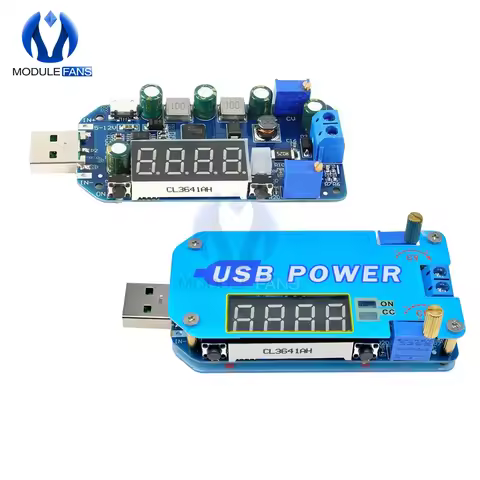 DC-DC CC CV Type-C USB 5V to 3.3V 9V 12V 24V 30V Power Supply 15W Adjustable Step Up/Down Boost Buck