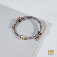 Gelang tali emas kuning 700 16k charm inisial alphabet huruf D blt