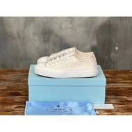 Prada Thick-Soled Heightening Canvas Shoes - Sheepskin Lined, Stylish & Comfortable