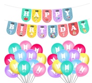 BTS birthday theme party decoration BTS birthday banner balloon birthday set