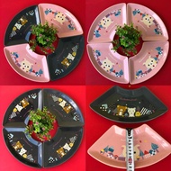 【Ready Stock】4pcs Set Taiwan Rilakkuma Cute Dessert Plate Ceramic Desert Plate