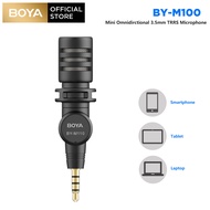 BOYA Mini Omnidirctional 3.5mm TRRS Condenser Microphone for Smartphone Laptop Tablet Vlog Broadcast Facebook Video Recording