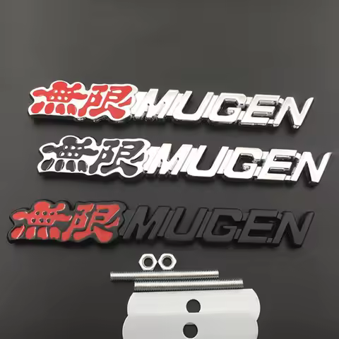 Honda Emblem Mugen 3D Metal Mugen Letters Car Front Grille Badge Rear Trunk Emblem Sticker For Honda