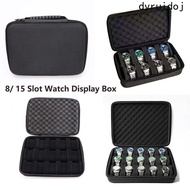 DYRUIDOJ Watch Storage Box, Hard Shell 8/ 15 Slot Watch Display Box, Case Box Anti Scratching Zipper