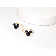 8K Black Mickey Mouse Gold Ring