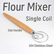 Danish Dough Whisk 304 Stainless Steel Hand Flour Mixer Flour Mixer Hand Tool Manual dough mixer