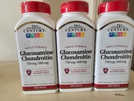 21st Century Glucosamine 750 mg Chondroitin 600 mg 100 Tablets -Exp Date 10-2026 世紀 三倍強度 葡萄糖胺軟骨素