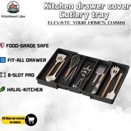 【​MYStock24H】🔥8-Slot Expandable Utensil Tray | BPA-Free & Adjustable 13-22.4" | Easy Clean (White/Bl