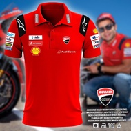 MotoGP Racing Shirt Ducati Team Crew Polo Shirt men Motorcycle shirt Plus Size Print Sublimation t shirt Polo jersey Lapel shirt Breathable in summer quick dry t shirt baju polo