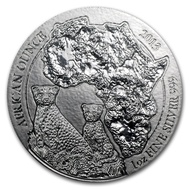 Rwanda 50 RWF African Ounce Wildlife Series Cheetah 2013 1 oz .999 Silver Coin (Seal broken) 1oz