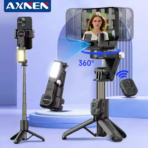2025 Q19 AI Handheld Desktop Gimbal Stabilizer Tripod Face Tracking 360 Degree Rotation 9 Kinds of L