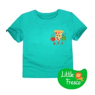 HIJAU LittleFresco - Light Green BFF Pizza Kids T-Shirt