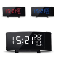 Projection Alarm Clock Digital Radio Clock With USB Charger Dual Table Alarm Clock With 5 Sounds For
