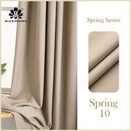 BlackPeacock【Ready Stock】Spring Blackout Curtain 90%-99%/Kalis Cahaya Langsir/Gaya Hotel Moden Tebal