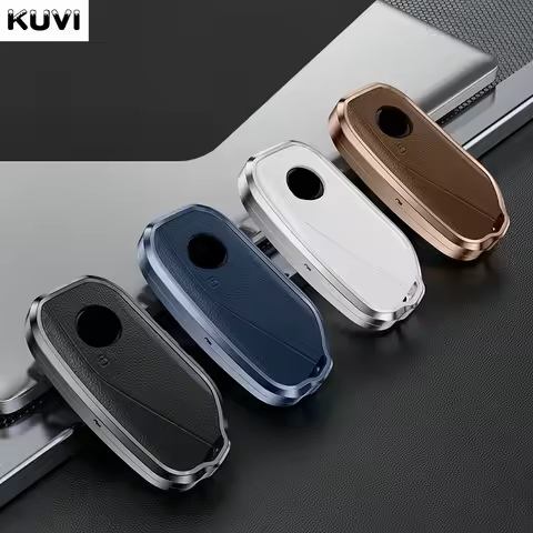 New Metal Leather Car Key Case Cover Shell Fob For BMW i7 X7 G07 LCI iX I20 X1 U11 7 Series G70 G09 