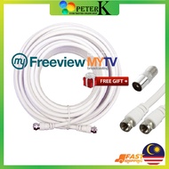 High Quality RG6 Coaxial Cables Antenna TV Cables (15 M/ 20M /25M )for TV MYTV Digital TV Free TV co