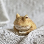 擬真黃金角蛙羊毛氈9cmx6cmx5cm 手作療癒擺飾