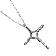 二手蒂芬妮 (Tiffany & Co.) 開口十字架項鍊，925 純銀，約 6.54 克，女士