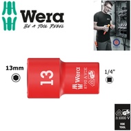 Wera 13mm insulated Socket 1/4" 8790 A VDE 13,0 Zyklop Socket 41mm Wera long 05005939001