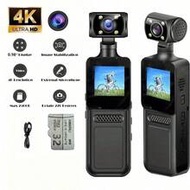 [4K Portable Camera] 4K Portable Video Blogging Camera | 270° Rotating CMOS Lens, USB Rechargeable, 