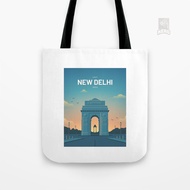 New Delhi India Gate Travel Canvas Tote Bag