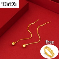 Original 916 gold earrings Golden Peas Earline Female Glossy Ball Earline Earrings