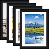 Pack of 4 Picture Frames 30 x 40 cm, Frame 40 x 30 cm Black with Plexiglas, Picture Frames for Photo