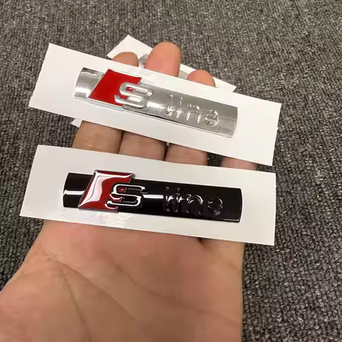 2pcs 3D ABS Car SLINE Emblem Sticker Badge Decal Decoration For Audi Sline S7 S6 SQ5 SQ7 A3 A4 A5 A6