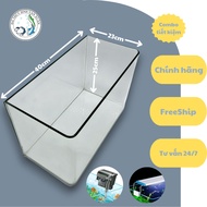 [HCMC EXPRESS] Mini Fish Tank, Molded Aquarium with Bent Front Sides SIZE 40 x23x25 - Waterfall Filt