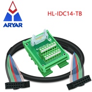 IDC14 Male 14Pin Turn Terminal Block Breakout Board Idc14 Connector DIN Rail Mounting