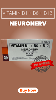 NEURONERV VITAMIN B1 + B6 + B12 B-COMPLEX100 Tablet Supplement Healthcare pharex nerve b complex