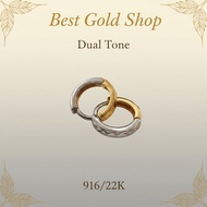 916 Gold 2-Tone Loop Cutting Earring – Italy Design