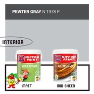 N 1978P PEWTER GRAY • 5L • EasyWash • Satin Glo • Nippon • Interior Wall & Ceiling