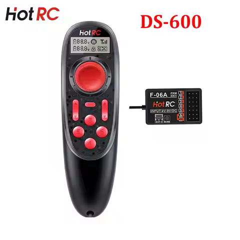 HOTRC DS-600 DS600 CH 2.4GHz FHSS Radio System Transmitter Remote Controller PWM GFSK 6CH F-06A Rece