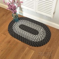 พื้นรองเท้าห้องน้ำสไตล์ญี่ปุ่น Zakka ทอจากเส้นใยผ้าฝ้าย สไตล์เรียบง่าย พื้นรองเท้าประตูทางเข้าบ้าน ด