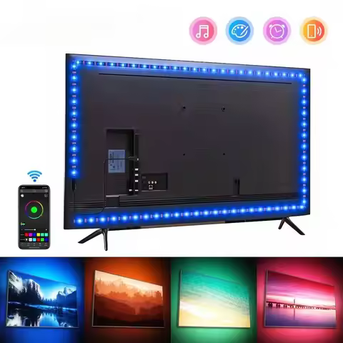 LED Strip Lights,Bluetooth APP Control 5050 RGB Led Lights,5V USB LED Strip Colorful Led Tape For TV