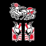 紅頂鶴 丹頂鶴 日本風 日式和風 3M反光貼紙 機車貼紙 防水耐曬