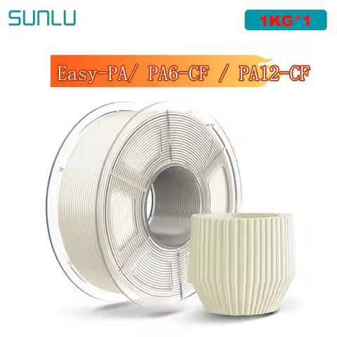 SUNLU 1KG Easy-PA/PA6-CF/ PA12-CF Filament 1.75mm 1KG Spool Carbon Fiber-Textured Nylon Filament for