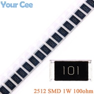 100pcs/10pcs 100ohm 2512 SMD Chip Resistor 100 ohm 100R 101 1W 5% Resistance DIY Kit